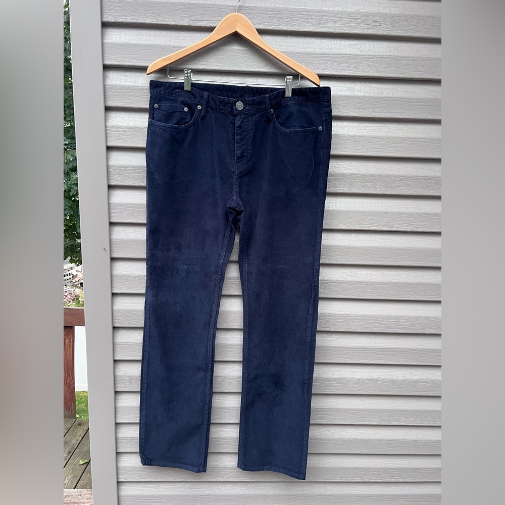 Burberry Brit Corduroy Navy Blue Button Fly Pants 36x32